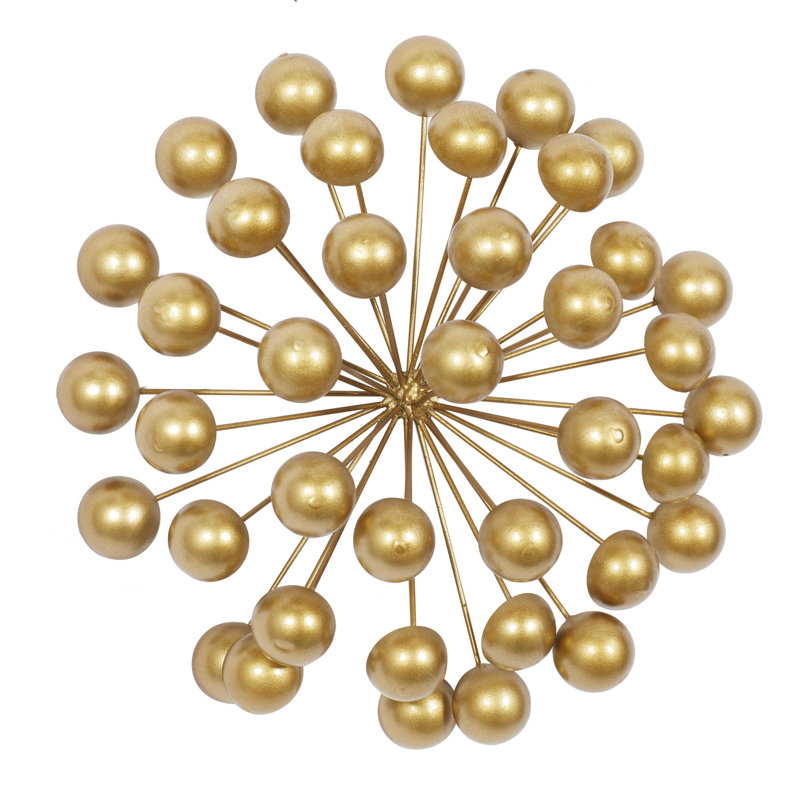 Cosmoliving By Cosmopolitan Gold Metal Modern Sculpture, Abstract