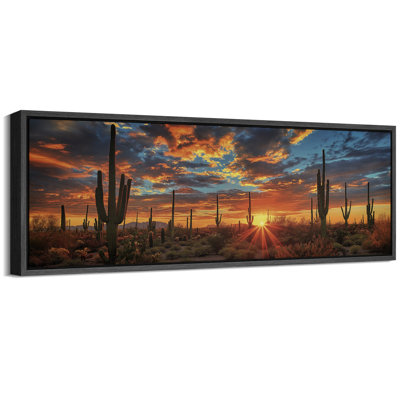 Desert Sunset with Cacti Modern Art