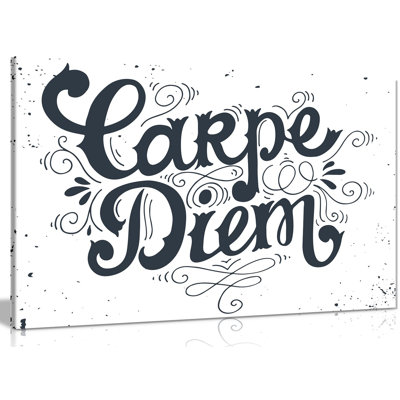 Carpe Diem Quote Vintage - Wrapped Canvas Print
