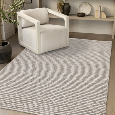Tapis intérieur en polyester recyclé ivoire Tomoki