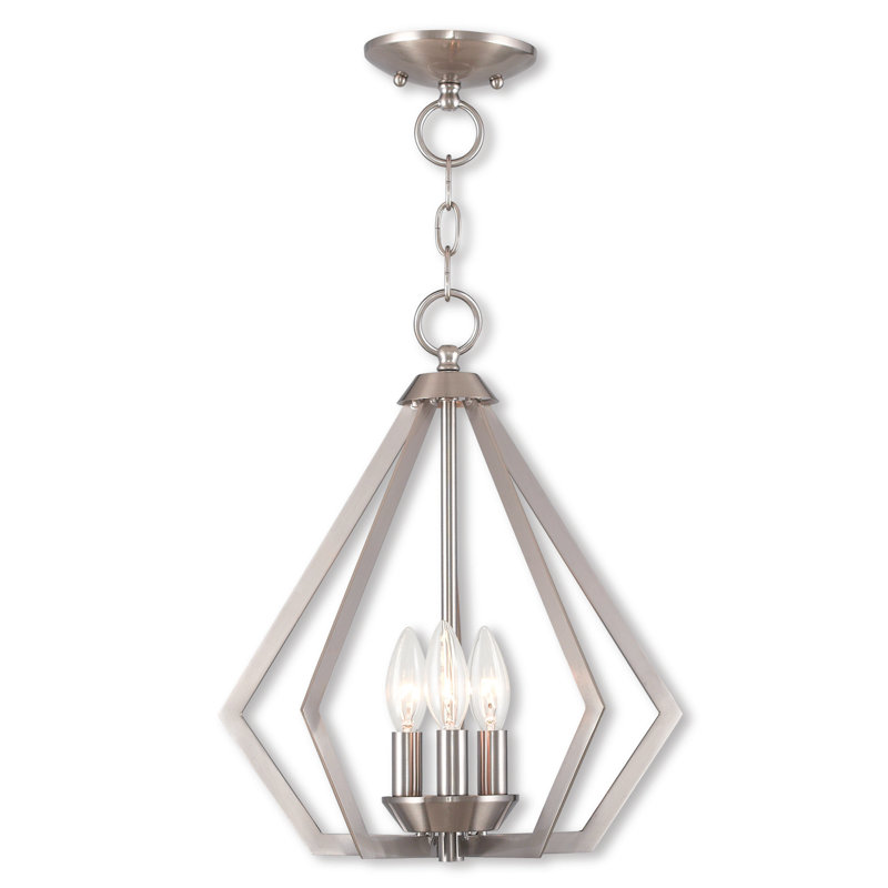 Buckeys 3 - Light Dimmable Geometric Chandelier, Brushed Nickel