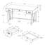 Bureau d'ordinateur, bureau personnel, ordinateur portable, tiroirs de rangement, L 48 po, bureau, stratifié gris, métal noir, transitionnel-917344631