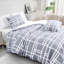 Microfiber Chequered Duvet Cover Set-126672110