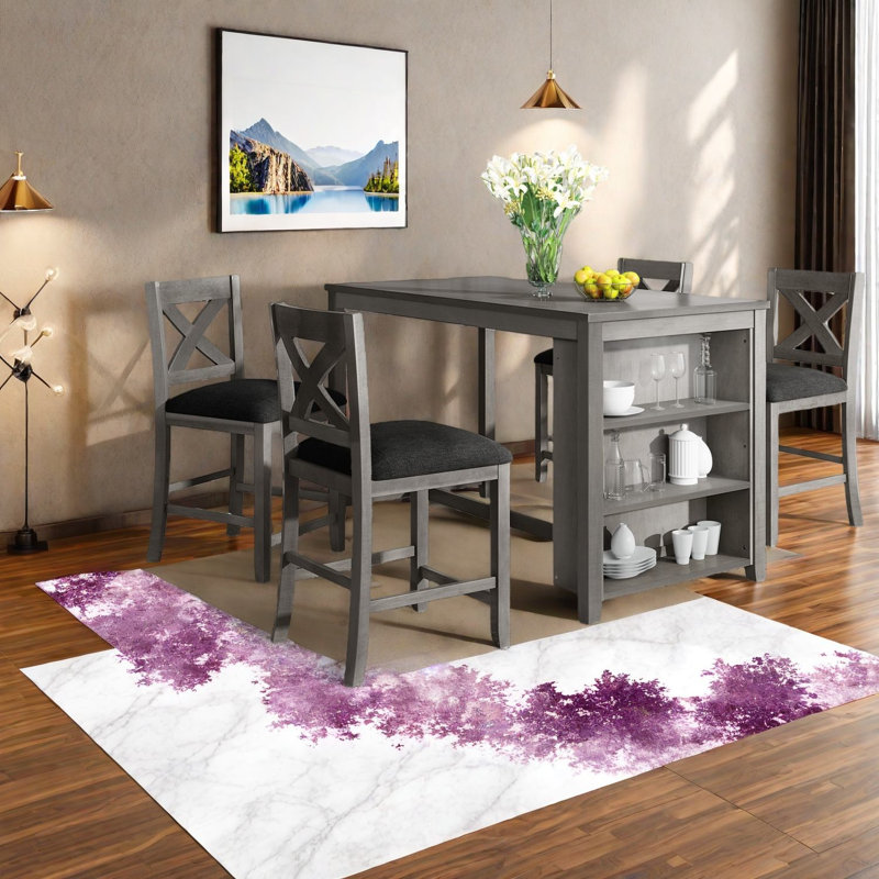 Ensemble de table de salle à manger rustique en bois avec rangement pour petites cuisines