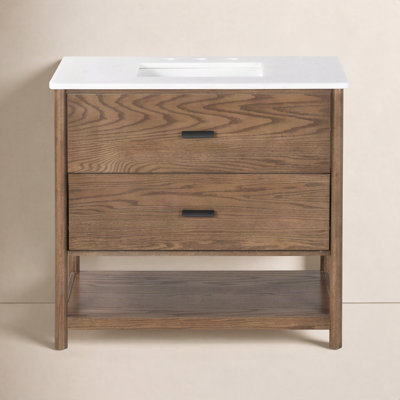 Kaplan 36" Genuine Marble Single Bathroom Vanity