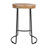 24 Inch Mango Wood Industrial Counter Height Stool, Saddle Seat, Iron, Set of 2, Brown, Black-71283411-112475146