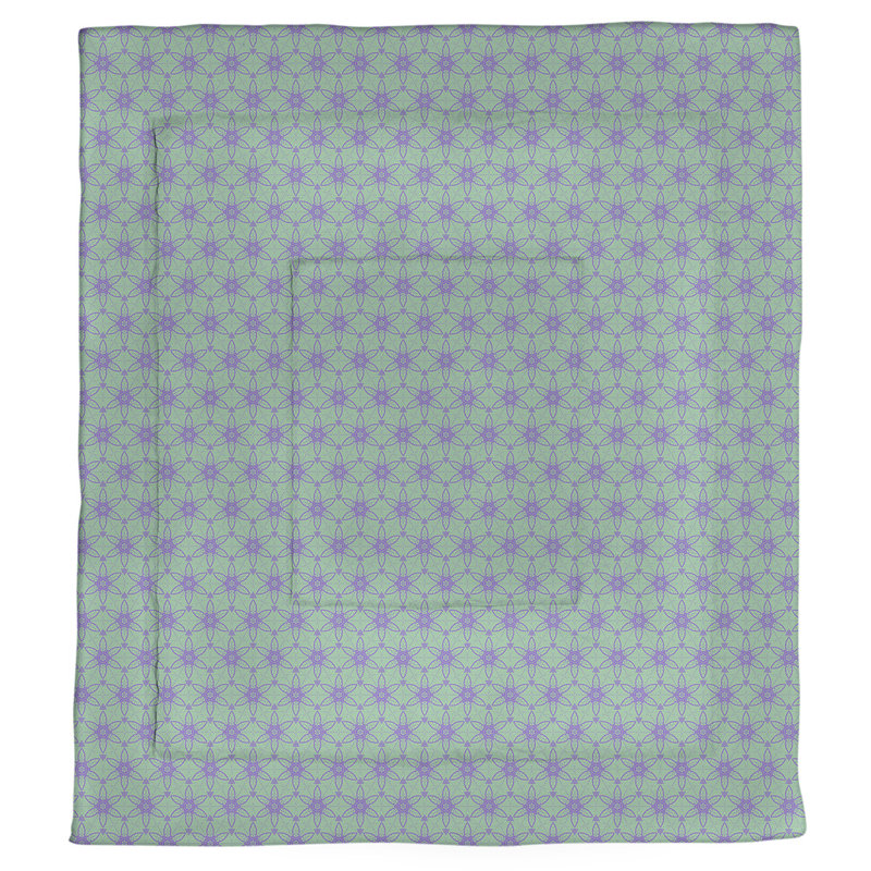 Édredon simple réversible Katelyn Elizabeth Ornate, Édredon grand, Vert / Mauve