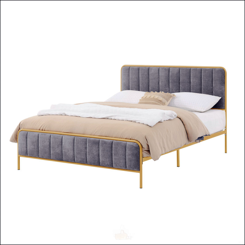 Ashley Upholstered Queen Bed, Gray