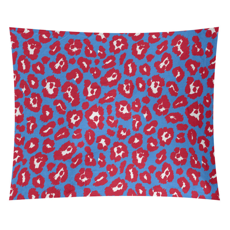 Tapisserie en microfibre de football, Bleu/rouge, H 68 po x l 80 po
