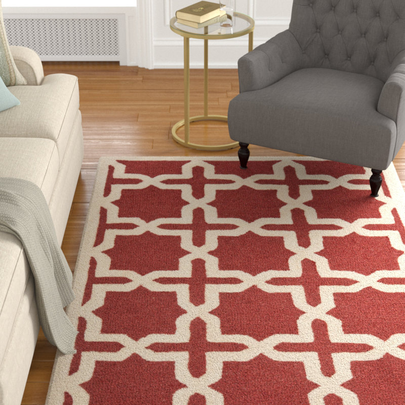 Igna Cambridge Hand Tufted Wool Geometric Rug, Rectangle 9' x 12'