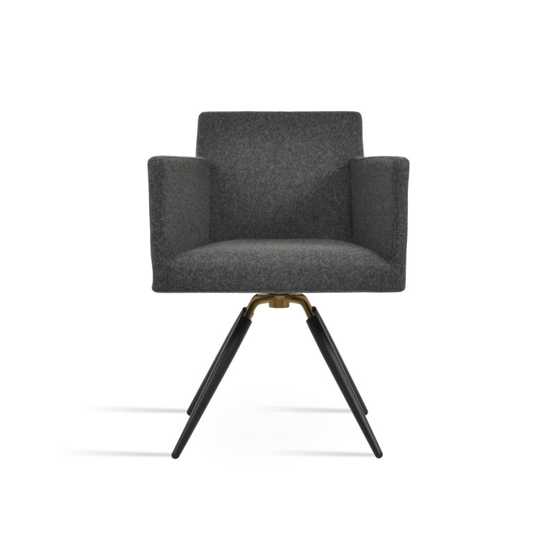 Fauteuil pivotant Harotte, Gris foncé, Noir