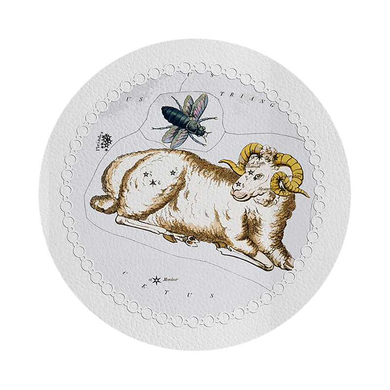 Napperon Zodiac Aries, Blanc