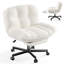 Chaise de bureau pivotante à pieds croisés de 6,3 po d'épaisseur avec repose-pieds et roulettes, réglable en hauteur-2016776887
