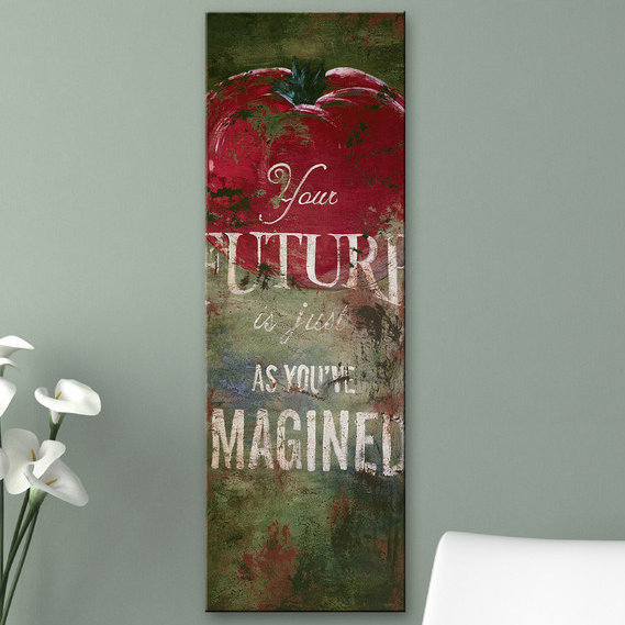 « your future » par rodney’s blanc, affiche rétro sur toile tendue, H 60 po x l 20 po x P 1,5 po