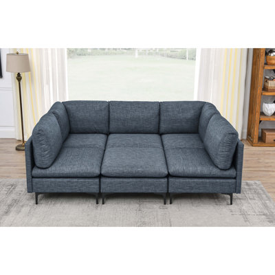 Upholstered Modular Sectional with Metal Legs