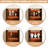 63''H Walnut Finish Curio Cabinet with Glass Door for Collectibles, Mid Century Modern Wooden Display Shelves with Lights, Brown China Hutch for Living Room Kitchen Home Bar Dining room, 2 piece Set