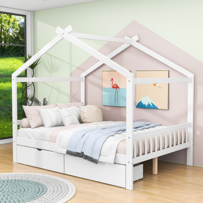 Lit plateforme House avec deux tiroirs