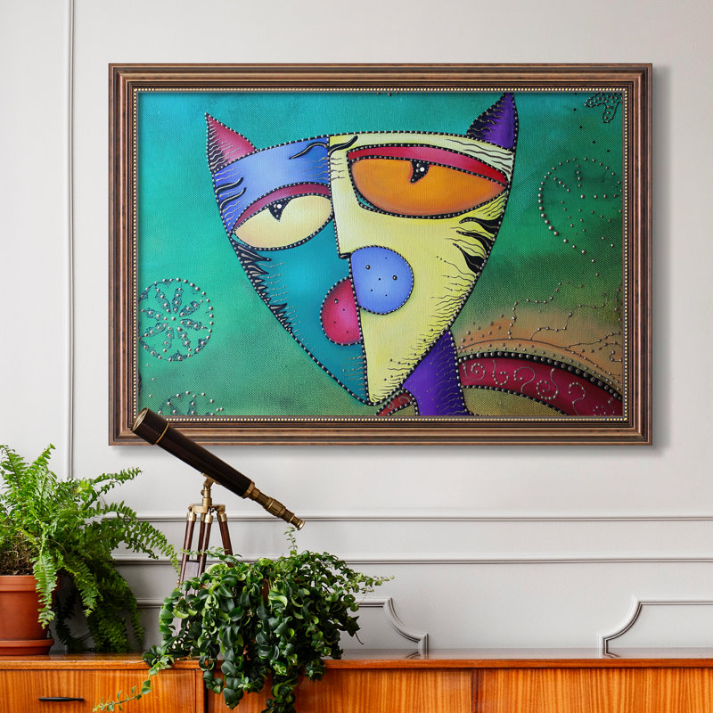 Celestial Cat-Laura Barbosa-Toile encadrée sur mesure, Dimensions intérieures 24 po x 34 po, Toile avec cadre