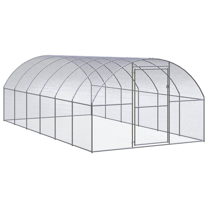 Cage à poulet résistante aux intempéries, Argent, H 78,7 po x l 118,1 po x L 236,2 po