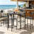 5-Piece Counter Height Bar Table, Square Kitchen Table and Chairs Set with Footrest,Space-Saving Design