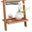 Gracie Oaks 57in Wooden Blanket Ladder with Bottom Shelf