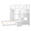 Lit superposé simple au-dessus de double avec tablettes à 3 niveaux, tiroirs et escalier de rangement-1235834897
