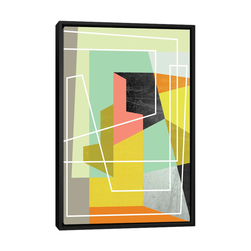 « color block ii », reproduction d’impression sur toile, H 26 po x l 18 po x P 1,5 po, Toile avec cadre noir, Pas de tapis