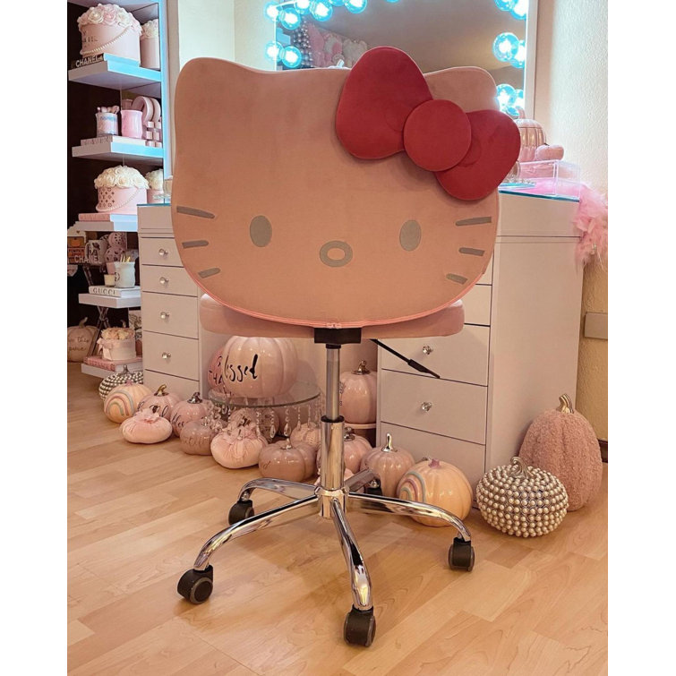 Isabelle & Max™ Mariario Hello Kitty Kawaii Swivel Vanity Chair for Makeup  Room Adjustable Height Cute Desk Chair Rolling & Reviews