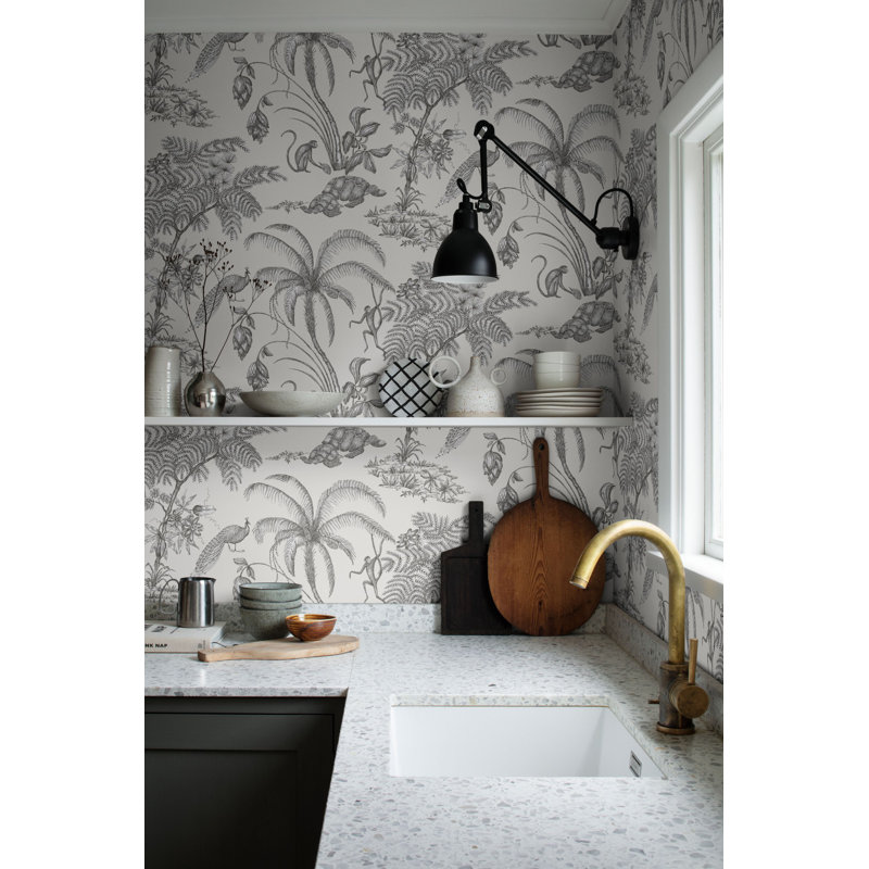 Familj 2 Floral Wallpaper Roll, Sandstone