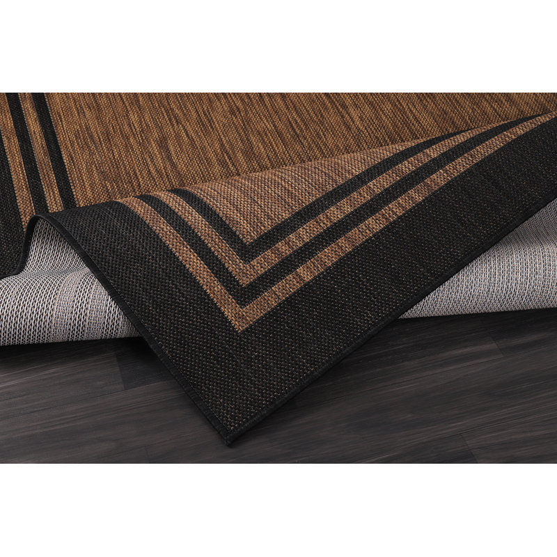 Waikiki Indoor/Outdoor Rug, Brown/Black, Rectangle 8' x 10'