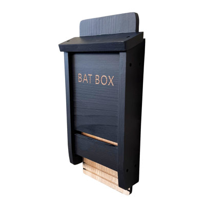 Black Wooden Bat Nesting Roosting Box House