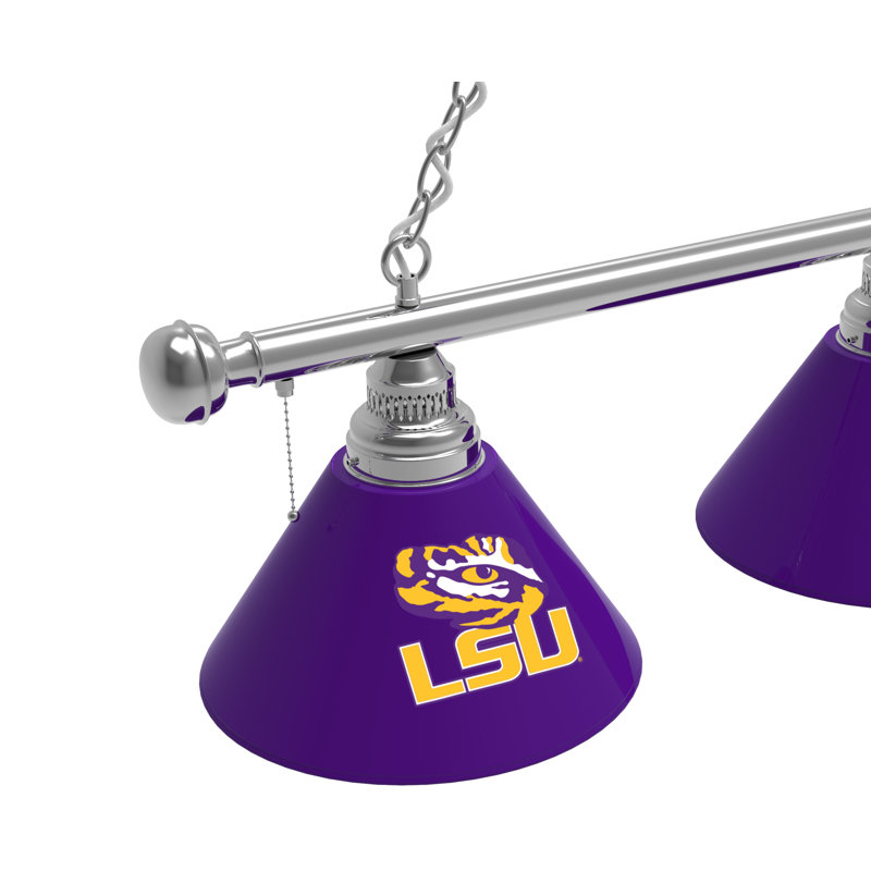 3 - Light Pool Table Lights Pendant, Chrome, LSU Tigers