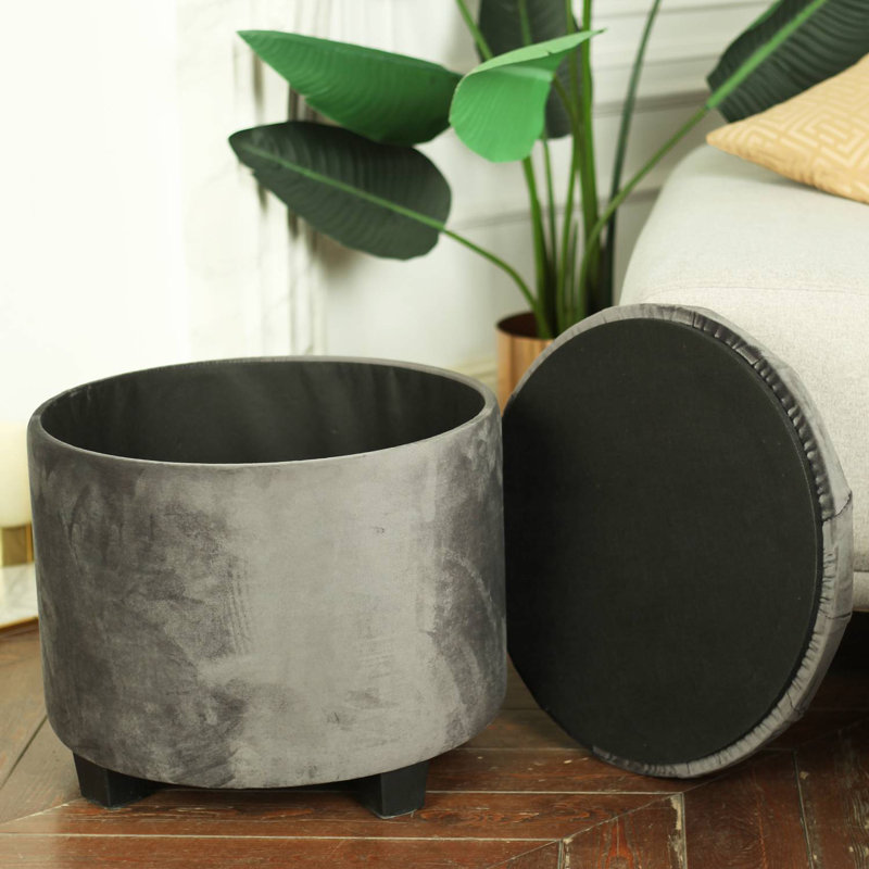 Premium Stool with Storage, Dark Grey