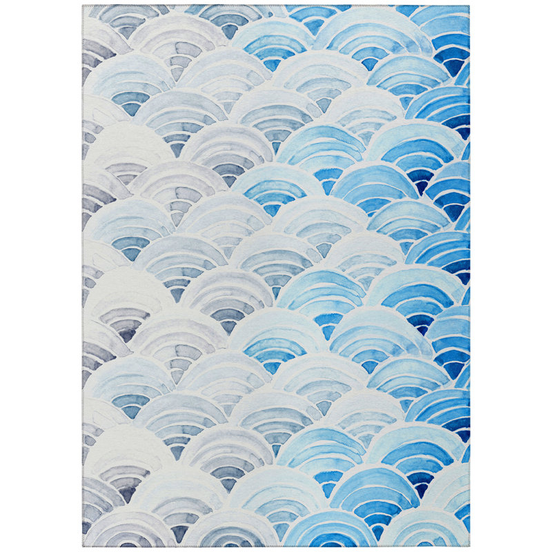 Alura Washable Geometric Indoor / Outdoor Rug, Rectangle 9' x 12'