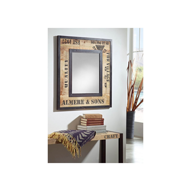 Factory Wood Wall Mirror