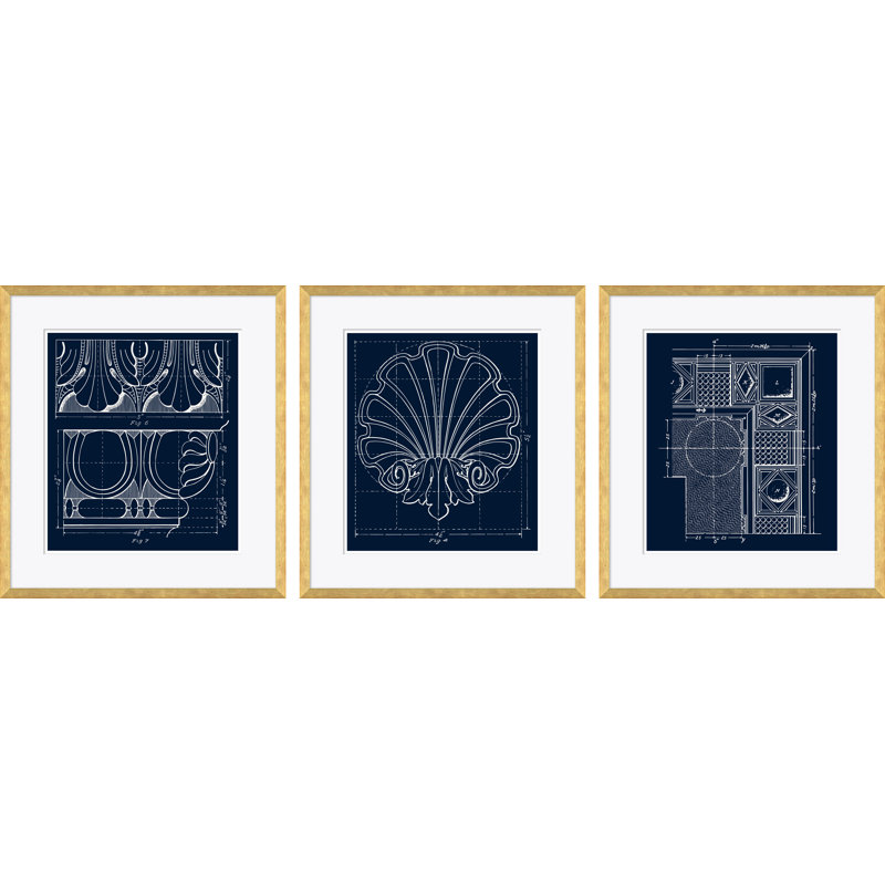 Blue Figure 7, Blue Shell Study & Blue RCP Giclee Print by David Phoenix
