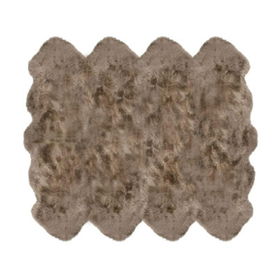  Tapis long en laine de mouton octo taupe
