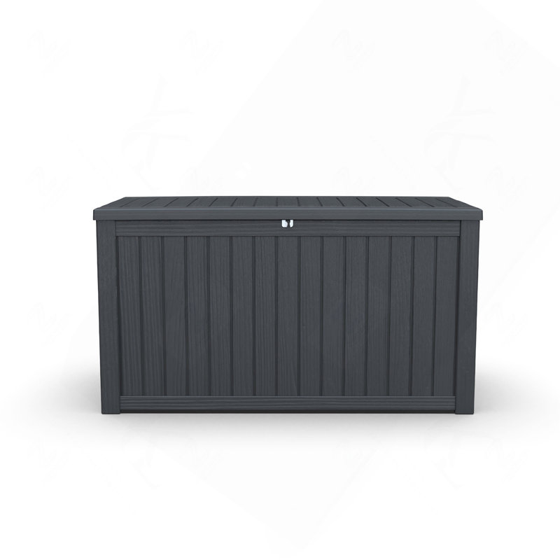 Coffre de terrasse de 180 gallons en résine résistante et imperméable avec couvercle verrouillable XXL
