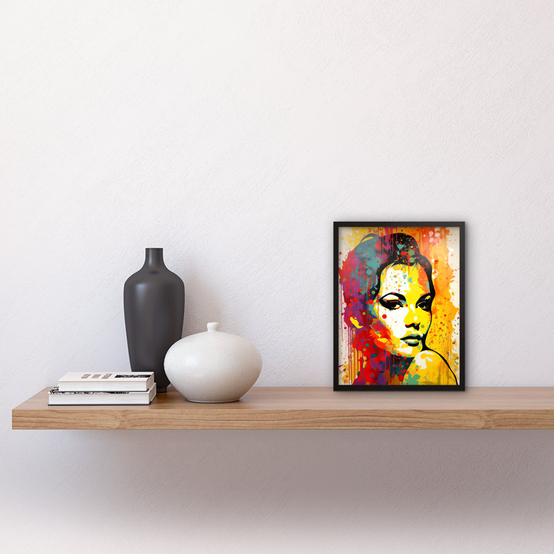 Braxson Female Portrait Vibrant Modern Retro Glam - Single Picture Frame Print