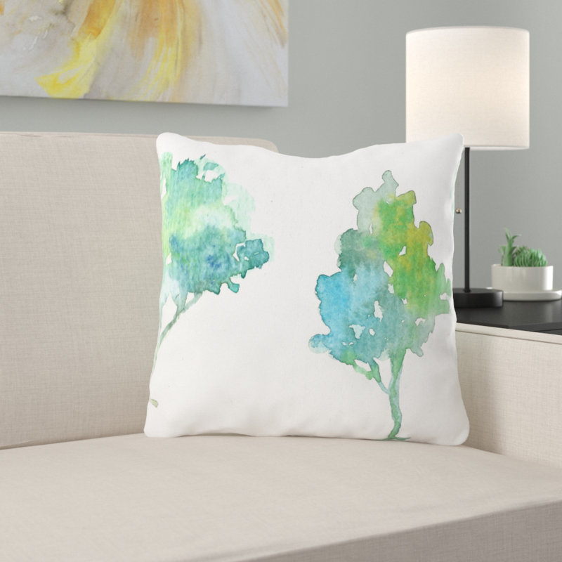 Housse et insert de coussin carré d'extérieur Boren Tree, Microsuède, Intérieur