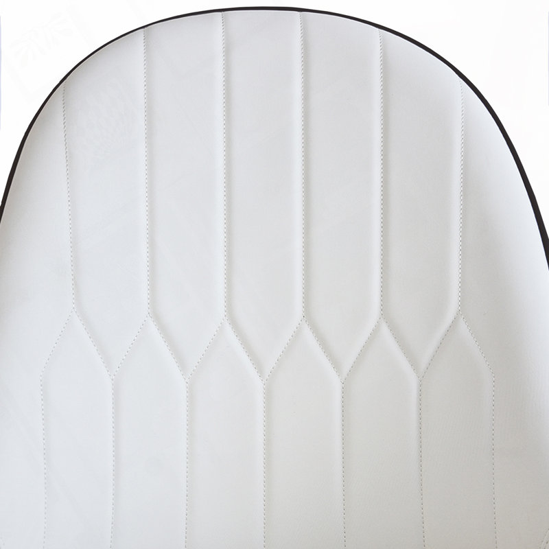Chaise rembourrée en polyuréthane, Brun foncé, Blanc