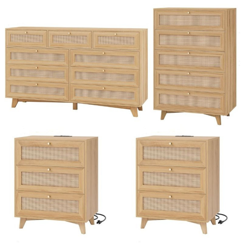 Ensemble de chambre à coucher 4 pièces, Wood