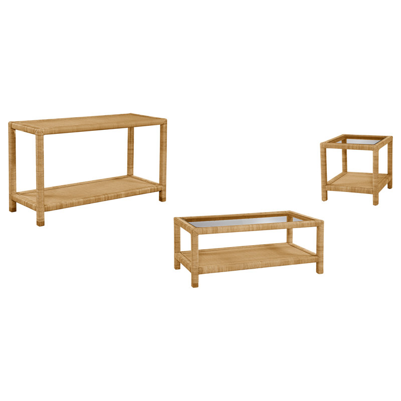 Graham 3-Piece Living Room Table Set, Honey