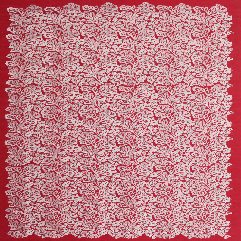 Tapis de zone rose/rouge contemporaine, Carré 6 pi