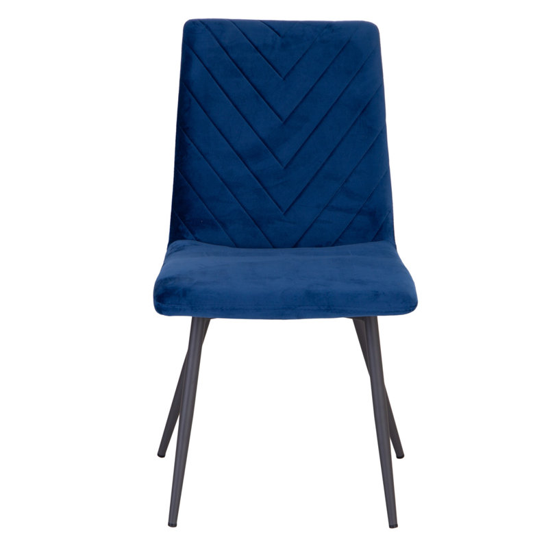 Gretton Retro Dining Chair - Velvet , Blue