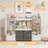 61"W Toys Storage Organizer, Kids Bookcases with Stuffed Animal Storage, 2 Movable Drawers, 4 Storage Bins and 2 Magnetic Drawing Board, Montessori Bookshelf for Kids Room, Playroom, Bedroom, White-1503930692