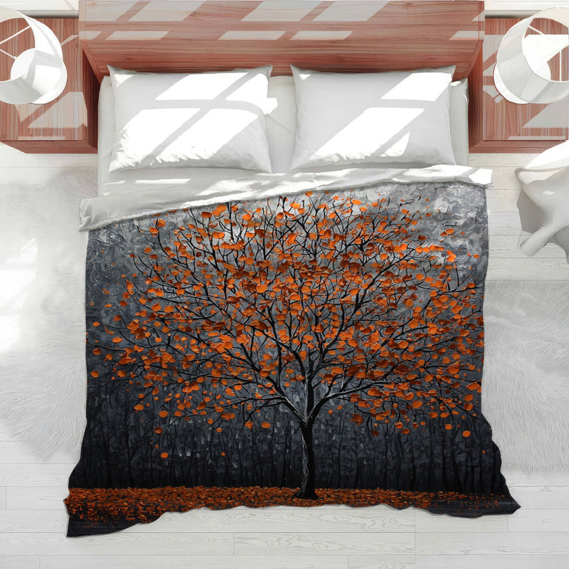 Édredon d'automne avec literie de style gothique, Édredon simple