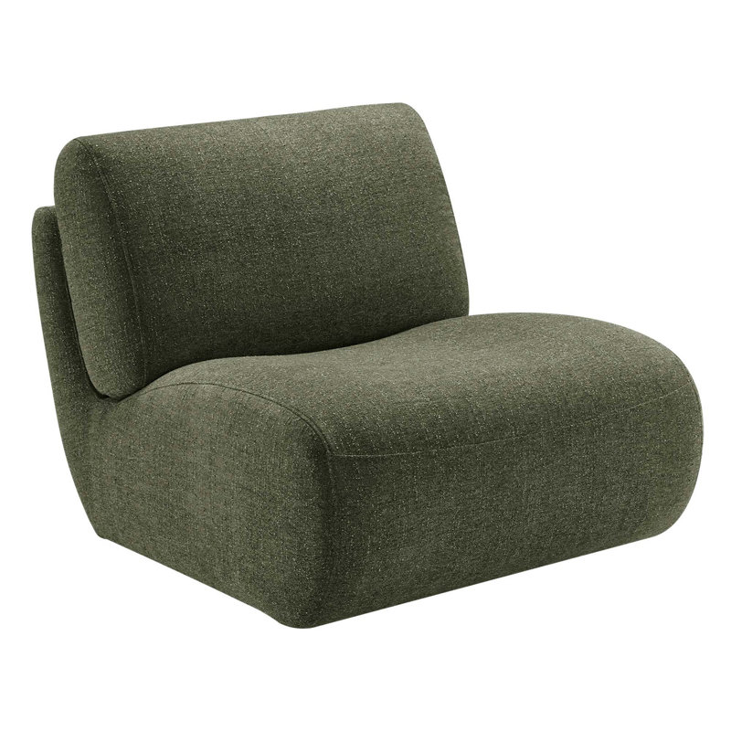 Fauteuil d'appoint pivotant 33 po Nita, Chenille vert forêt doux