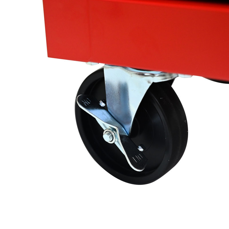 20" Red&Black 5 Tool Storage Trolley, Bearing Slide For 15Kg Stable Load, Chest With 4 And One - Hand Pull Handle, Lockable 20", Red&Black, Slide, Load Capacity, Chest, , Side