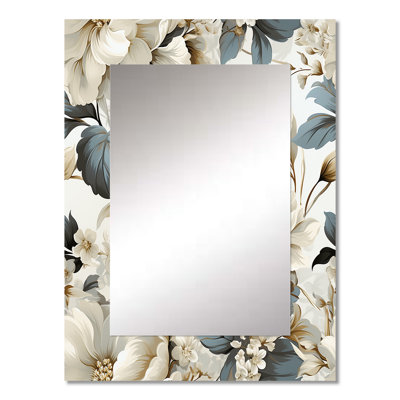 Sybrena Urban Victorian Splendor Victorian Pattern - Floral Large Wall Mirror, Floral Unique Mirror, Printed Metal Art